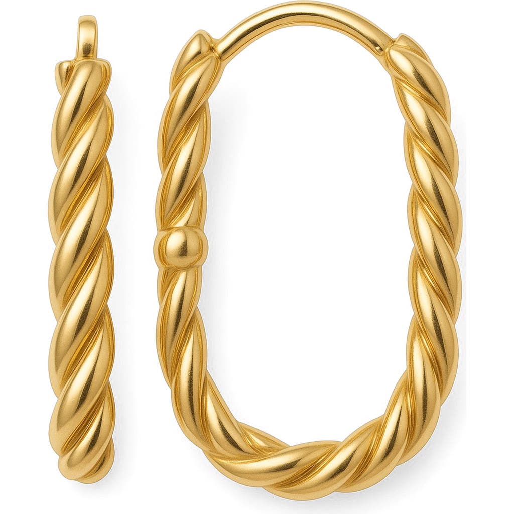 Gabi Rielle 14k Gold Plated Sterling Silver Twisted Hoop Earrings