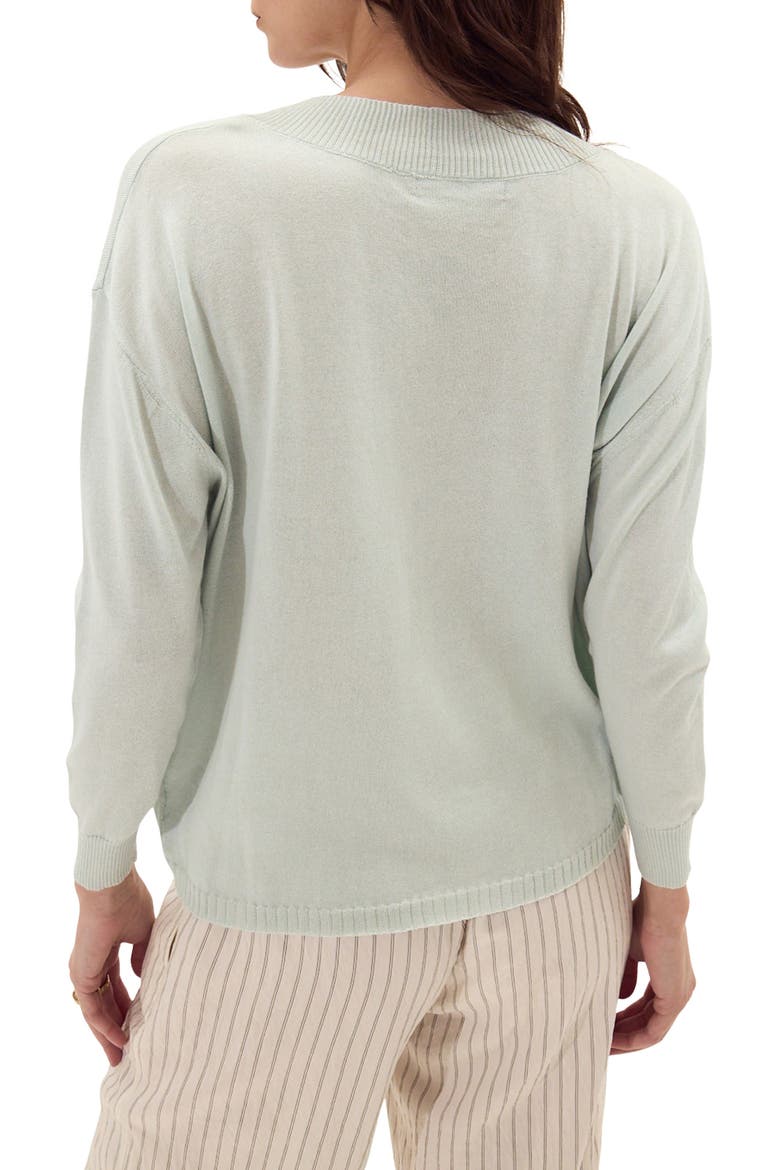 Cefalonia Drop Shoulder Semisheer Cotton Blend Sweater, Alternate, color, LIGHT BLUE