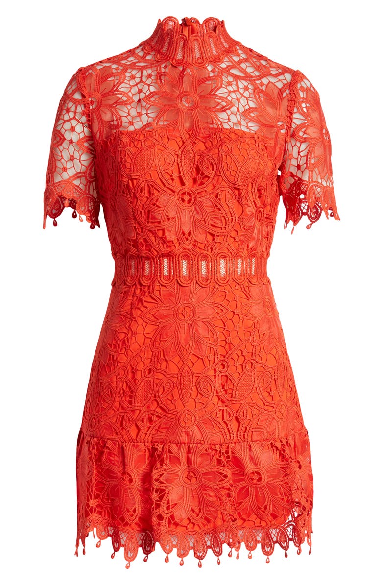 Saylor Vreni Short Sleeve Lace Minidress, Alternate, color,