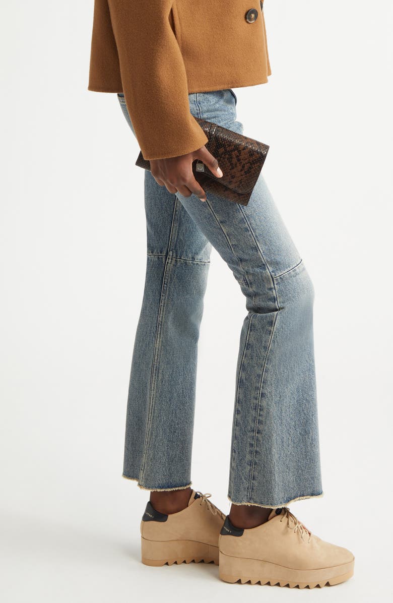 Stella McCartney Ryder Faux Snakeskin Crossbody Clutch, Alternate, color, Espresso