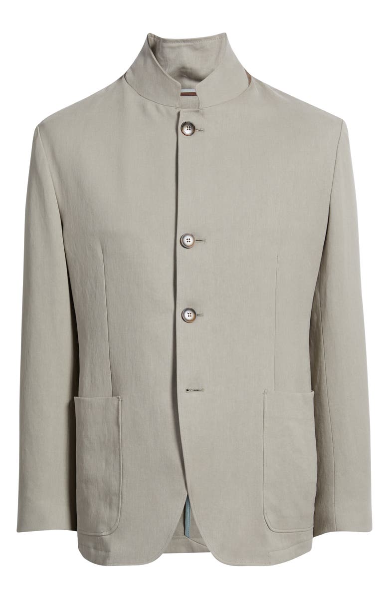 Canali Bruma Trim Fit Linen Jacket, Main, color, Beige