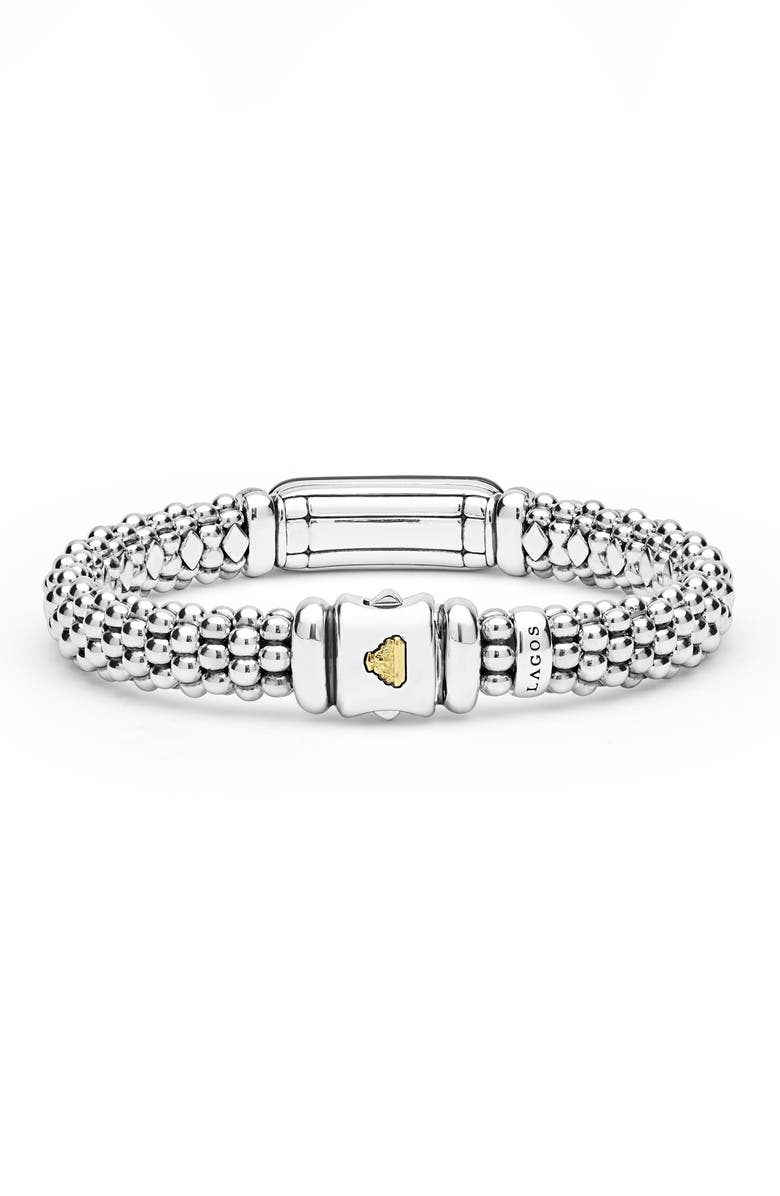 LAGOS Two-Tone Black Ceramic Diamond Caviar Bracelet, Alternate, color, Two Tone