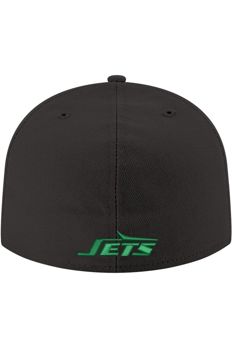 Men's New Era Black New York Jets Omaha Throwback 59FIFTY Fitted Hat, Alternate, color, Black