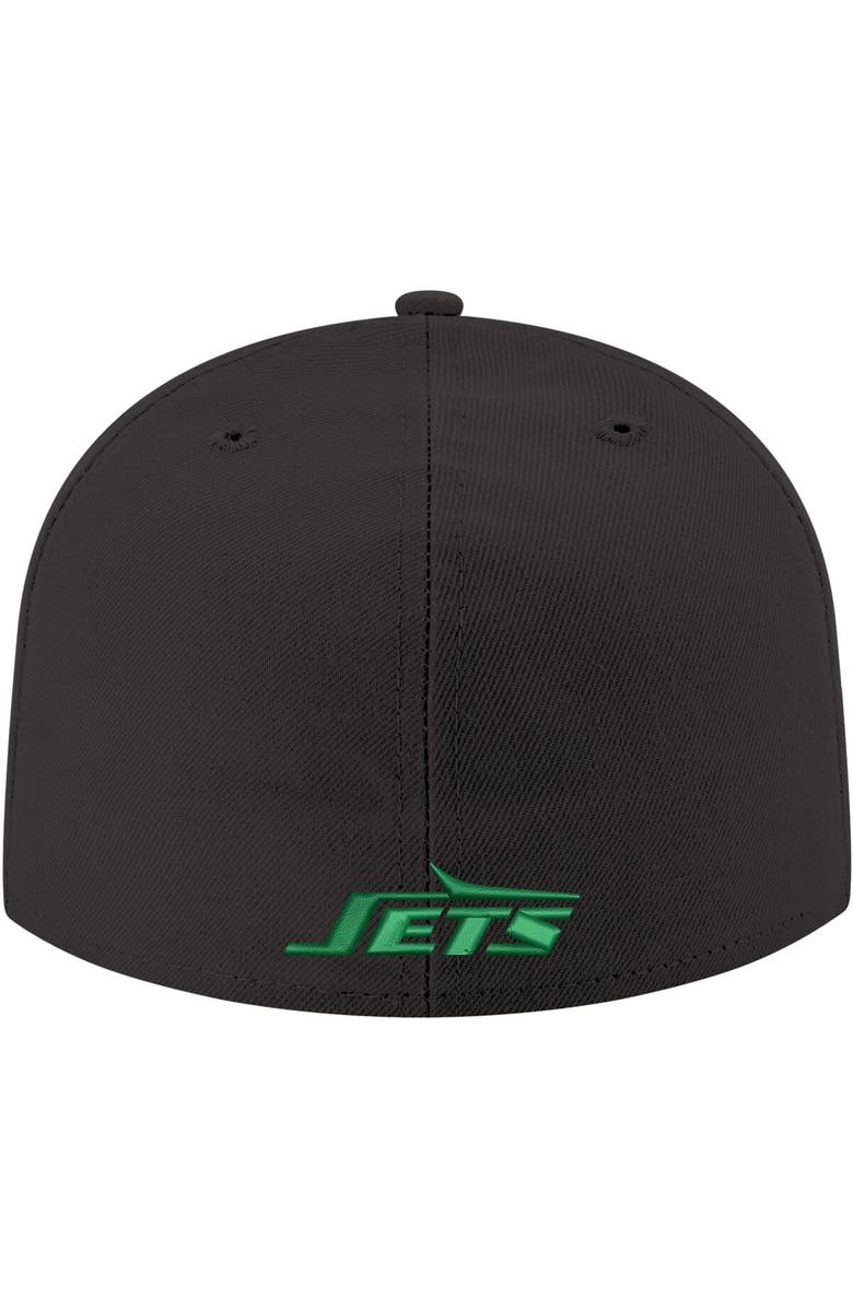 New Era Men's New Era Black New York Jets Omaha Throwback 59FIFTY Fitted Hat, Alternate, color, Black