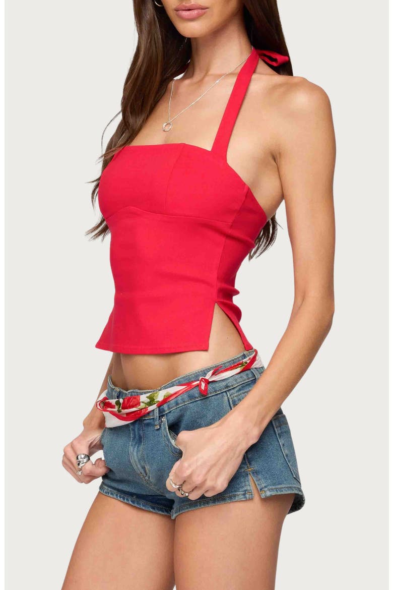 Dara Halter Top, Alternate, color, RED