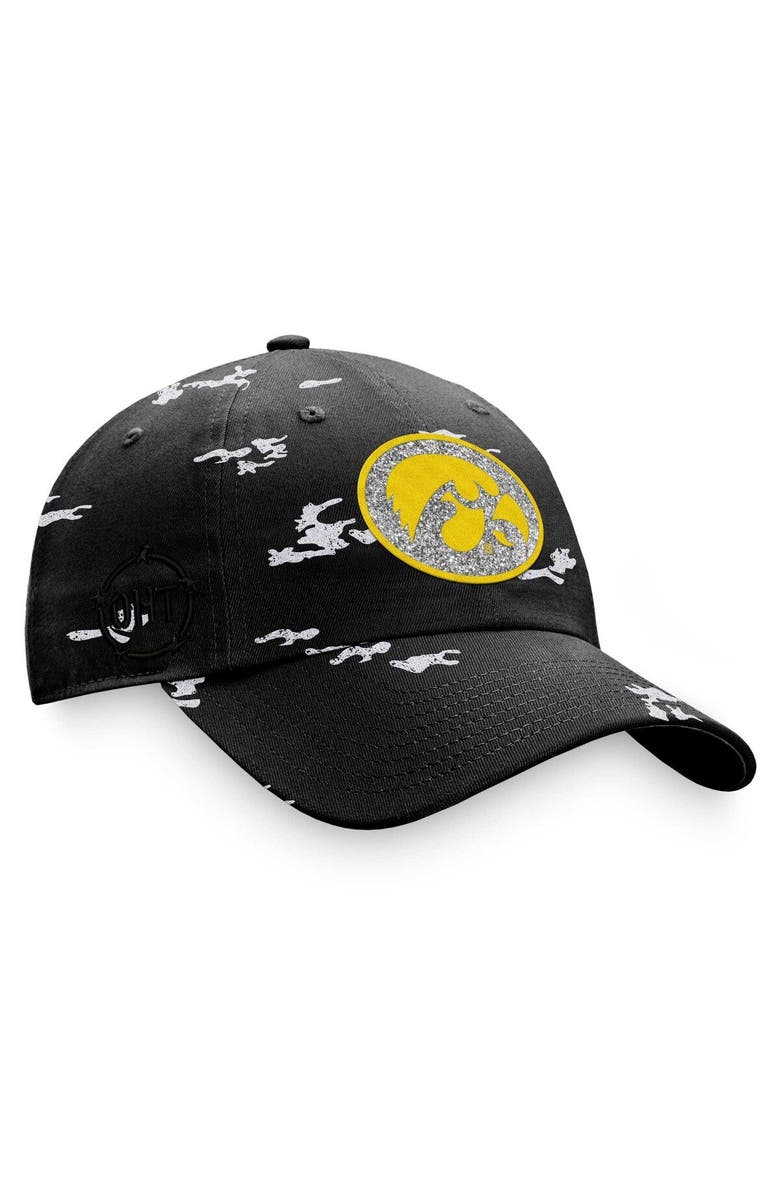 TOP OF THE WORLD Women's Top of the World Black Iowa Hawkeyes OHT Military Appreciation Betty Adjustable Hat, Alternate, color, Black