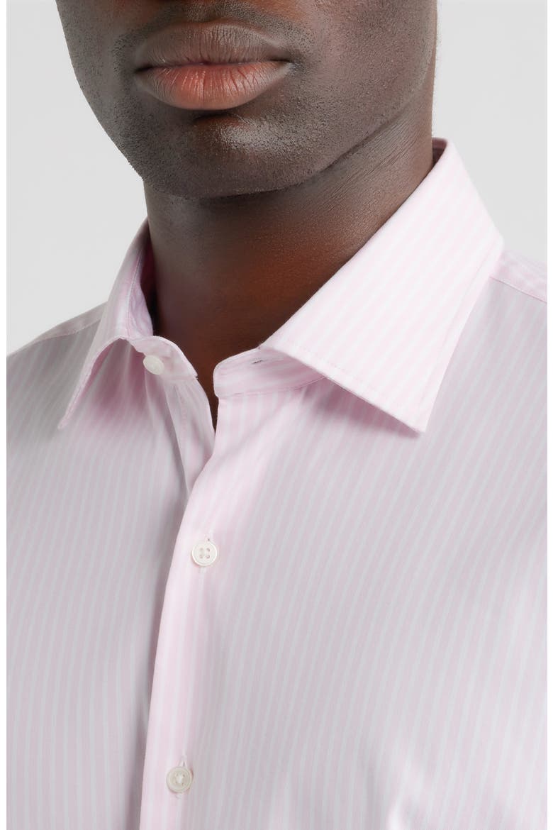 Langley Stripe Crown Lite Performance Twill Button-Up Shirt, Alternate, color, TEABERRY PINK
