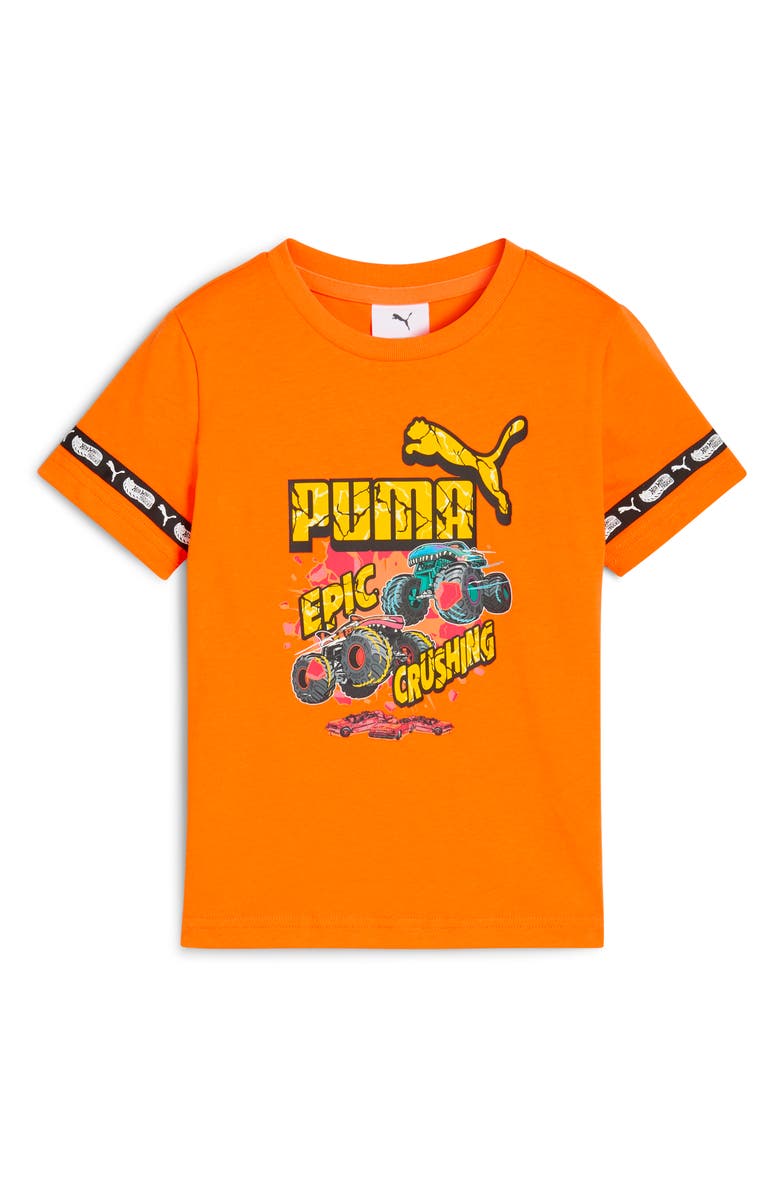 PUMA x Hot Wheels Kids' Cotton Graphic T-Shirt, Main, color, Orange Glow