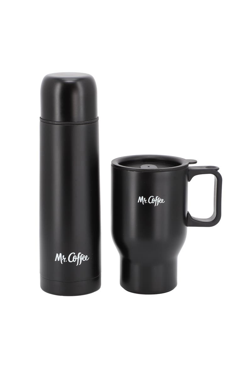 Javelin 2 Piece Thermal Bottle and Travel Mug Set, Main, color, Black