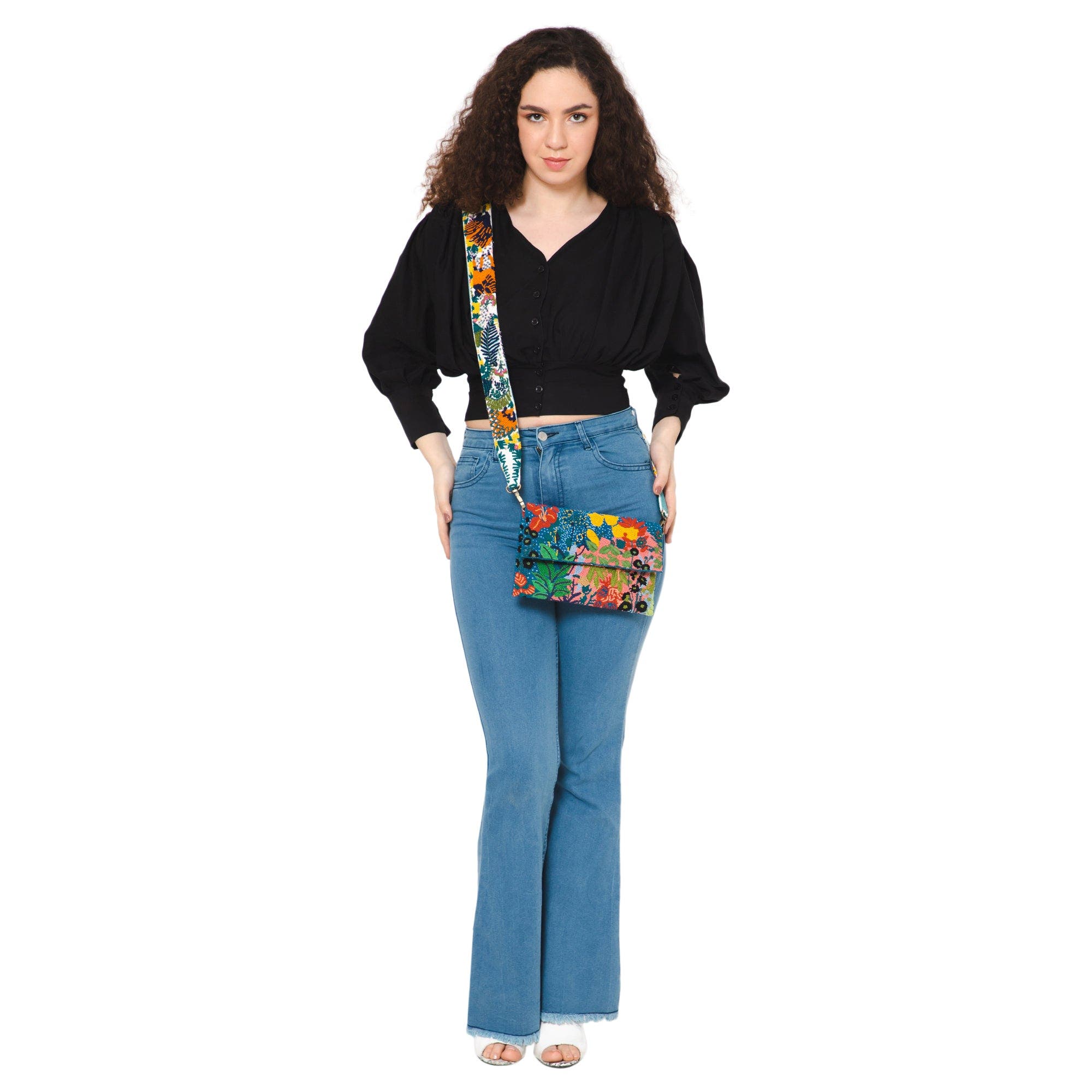 Vismaya Leafy Embroidered Strap, Alternate, color, Ivory