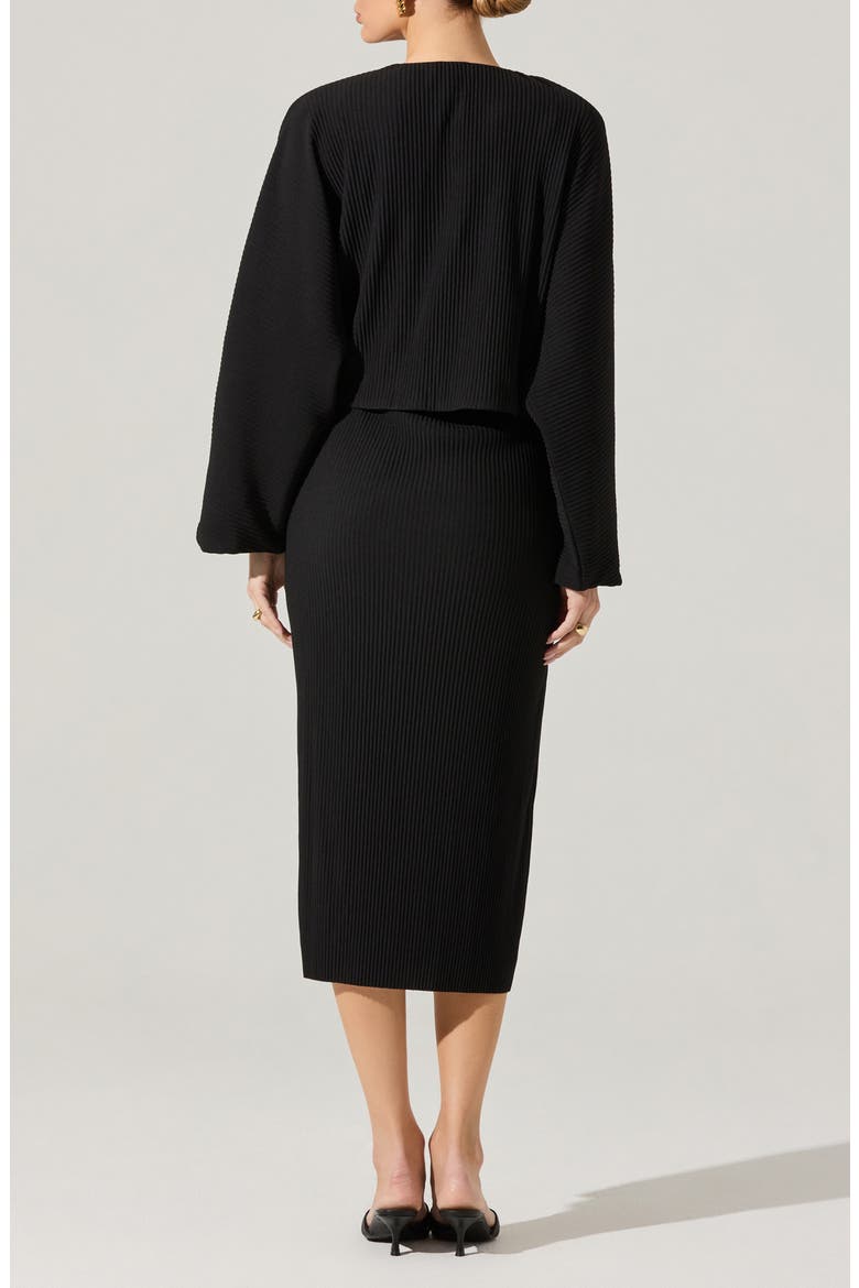 Long Sleeve Shrug & Ribbed Sweater Dress Set, Alternate, color, BLACK