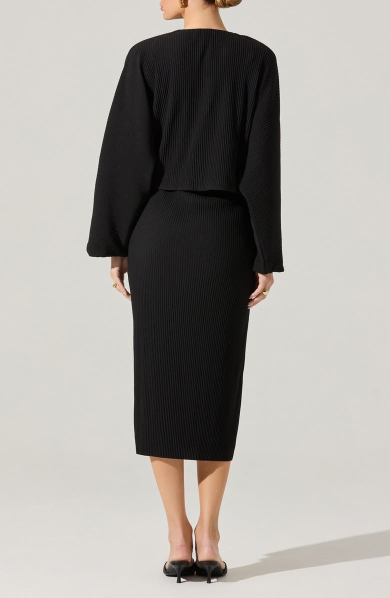 ASTR the Label Long Sleeve Shrug & Ribbed Sweater Dress Set, Alternate, color, Black
