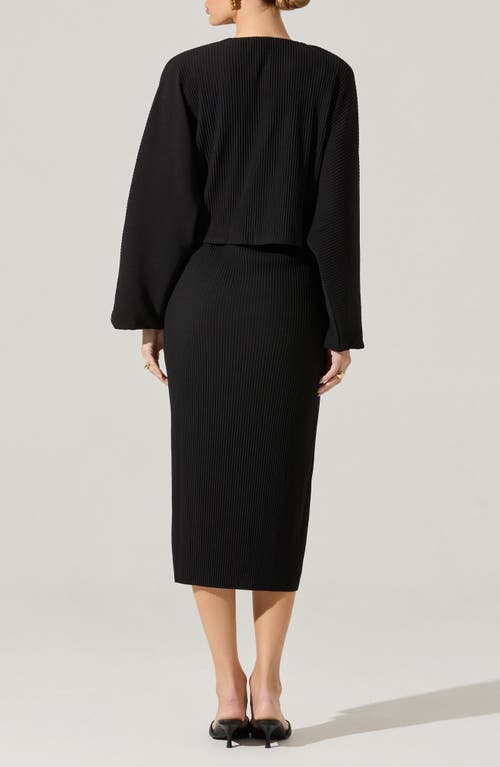 Astr The Label Long Sleeve Shrug & Ribbed Sweater Dress Set In Black