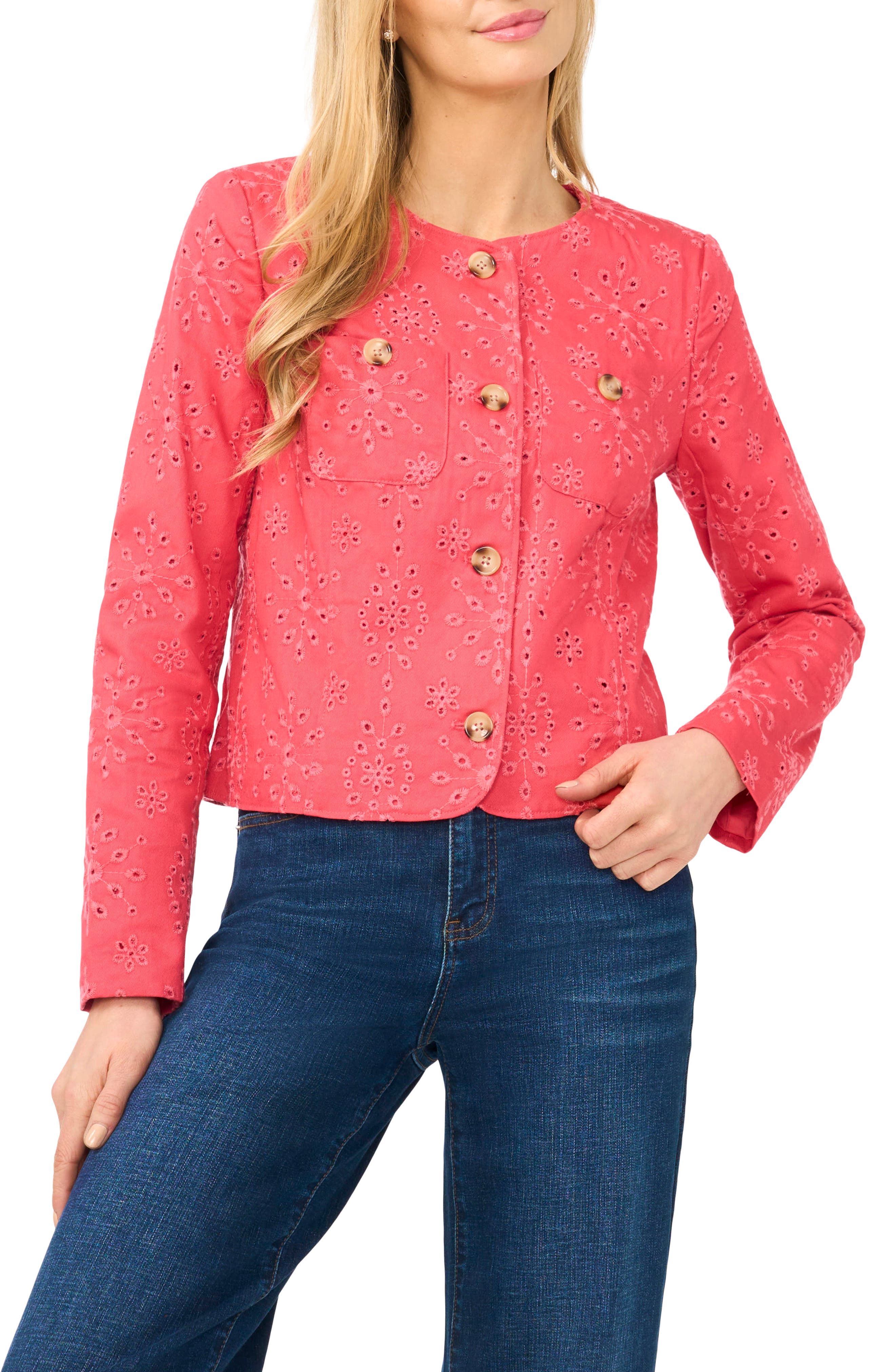 Eyelet Crop Jacket