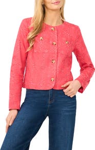 CeCe Eyelet Crop Jacket