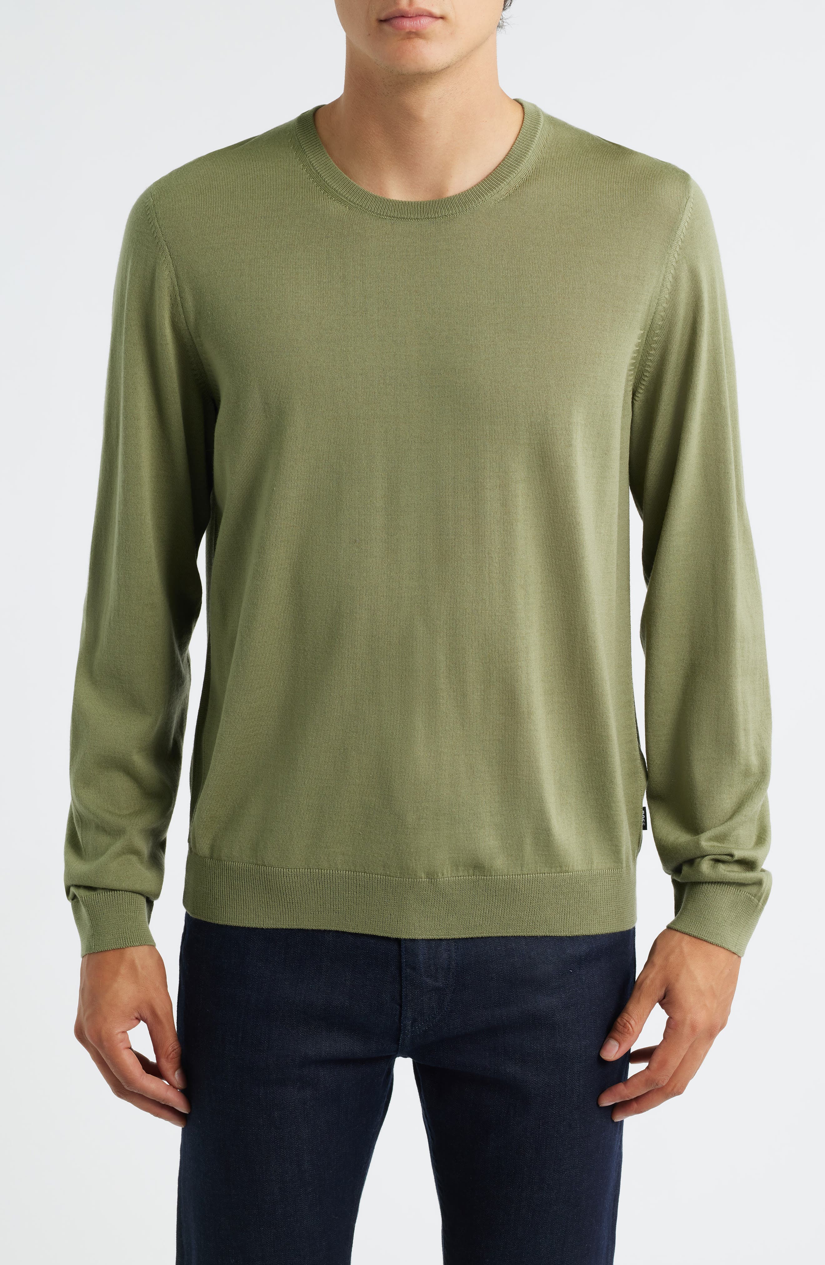 BOSS Leno Virgin Wool Crewneck Sweater