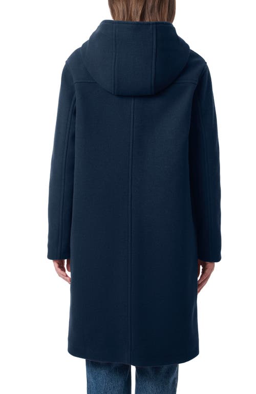Bernardo Longline Hooded Coat In Navy