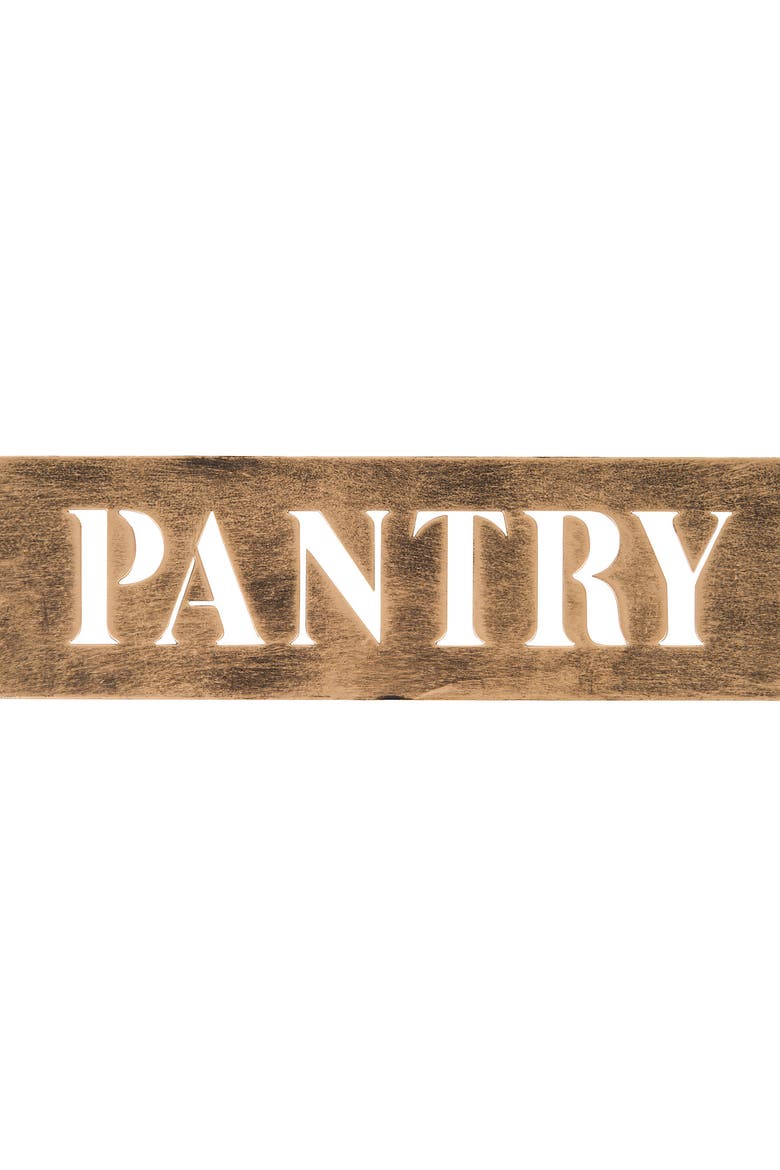 Gabby Pantry Brass Wall Sign, Alternate, color, Brown