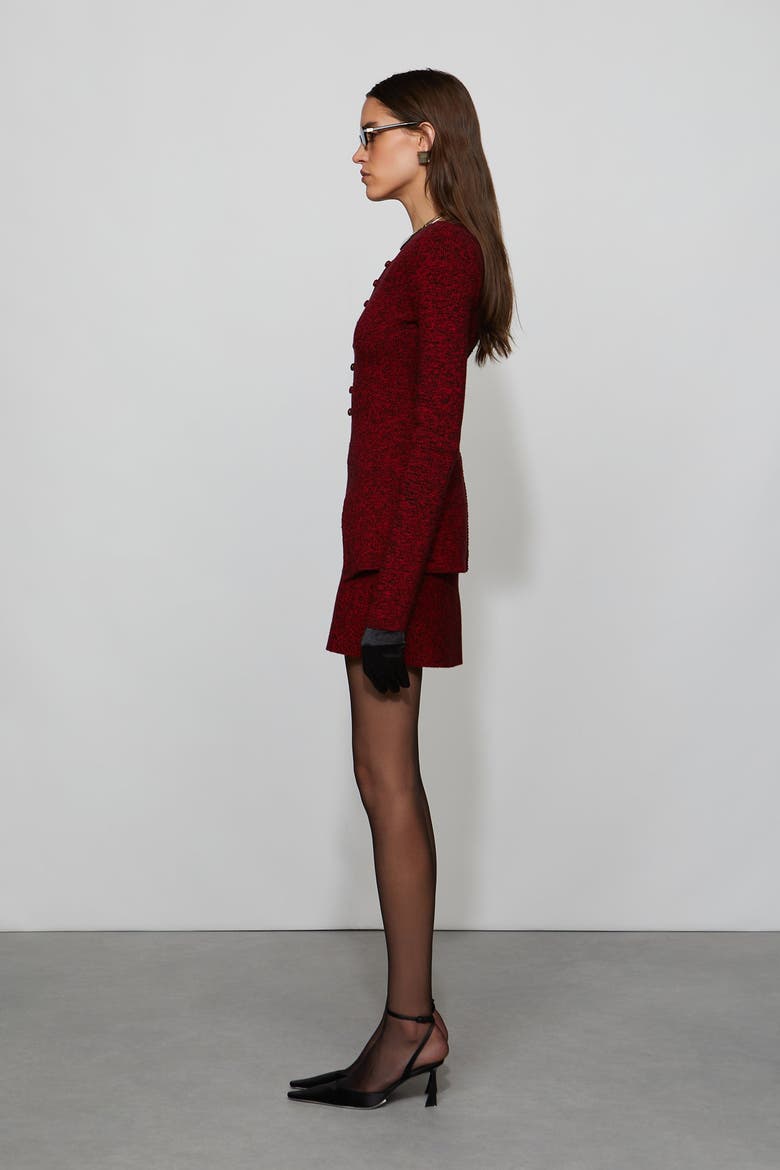 Iris Knit Skirt, Alternate, color, Lipstick Red/Black