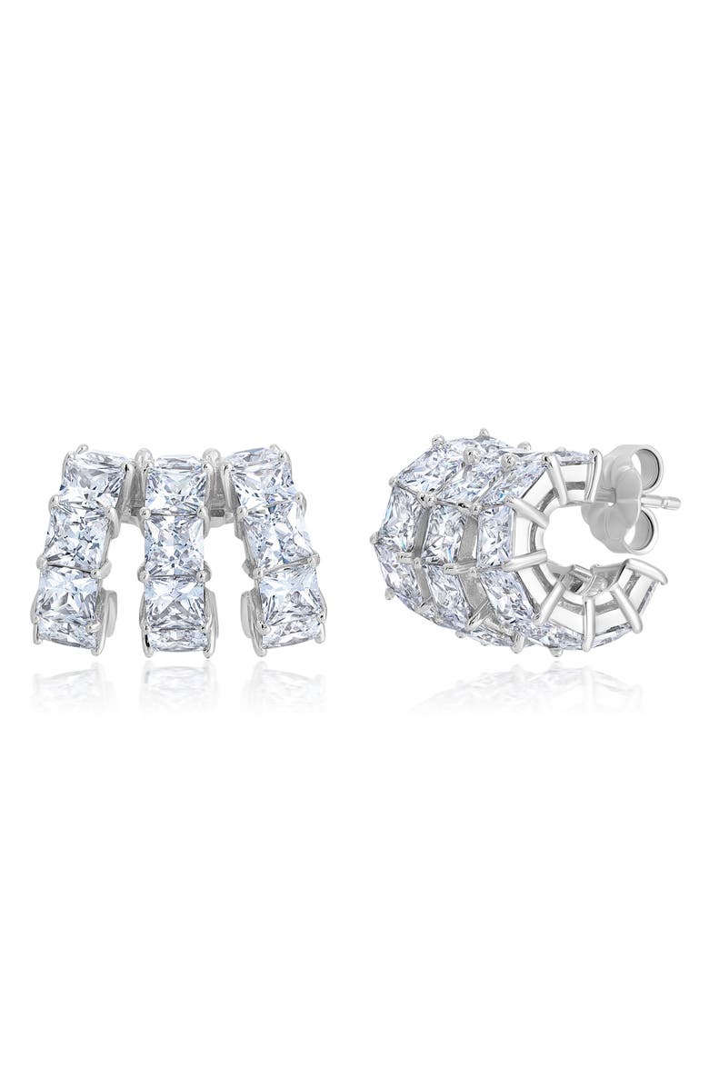 Crislu Cubic Zirconia Huggie Hoop Earrings, Main, color, 