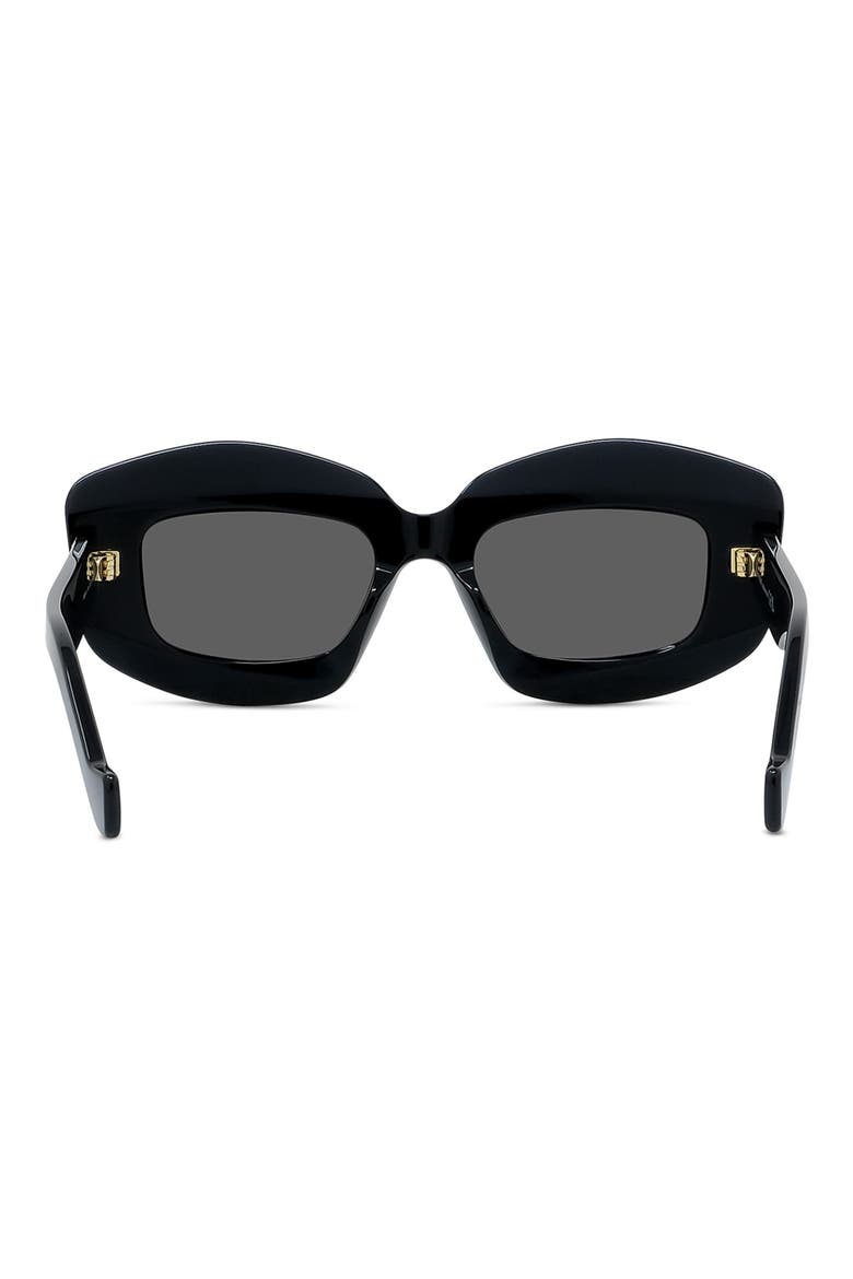 Silver Screen 49mm Rectangular Sunglasses, Alternate, color, BLACK
