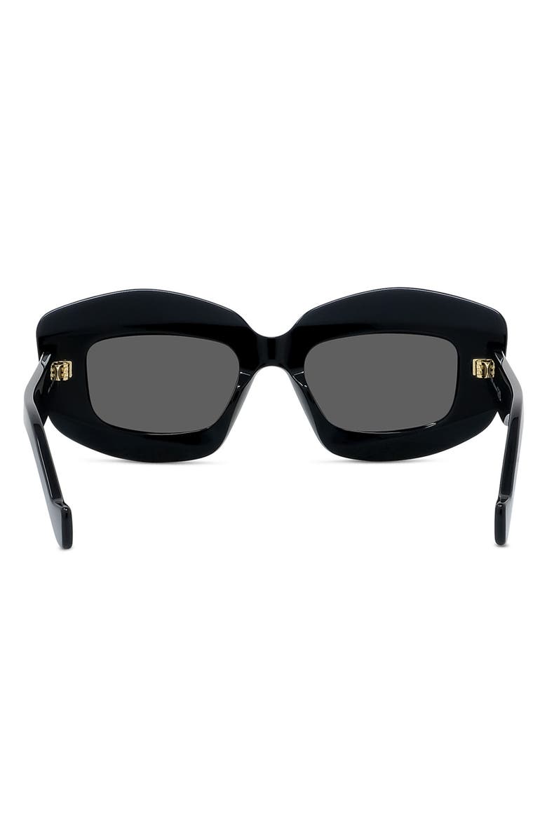 Loewe Silver Screen 49mm Rectangular Sunglasses, Alternate, color, Black
