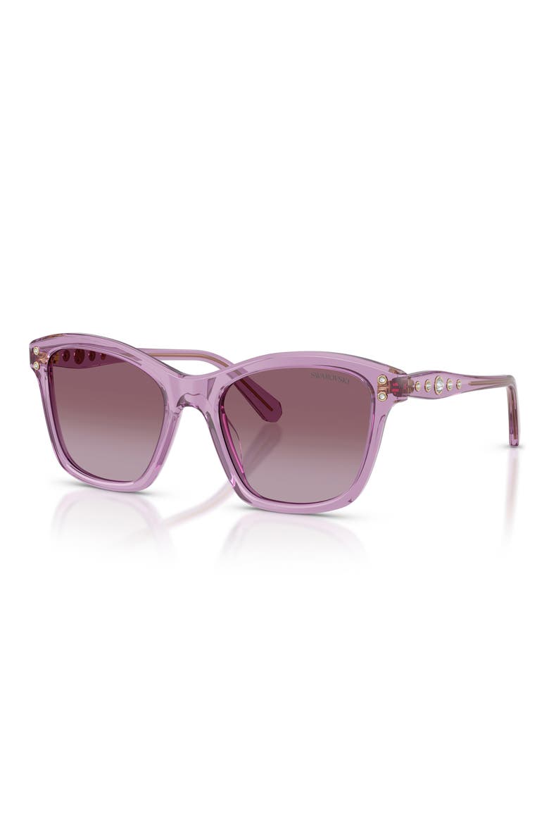 54mm Gradient Square Sunglasses, Alternate, color, TRANSPARENT AMETHYST / VIOLET