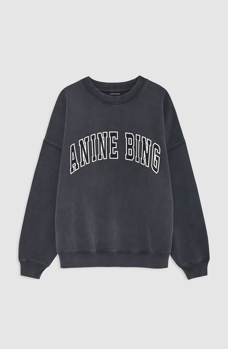 ANINE BING Miles New Classic Sweatshirt, Alternate, color, Washed Black