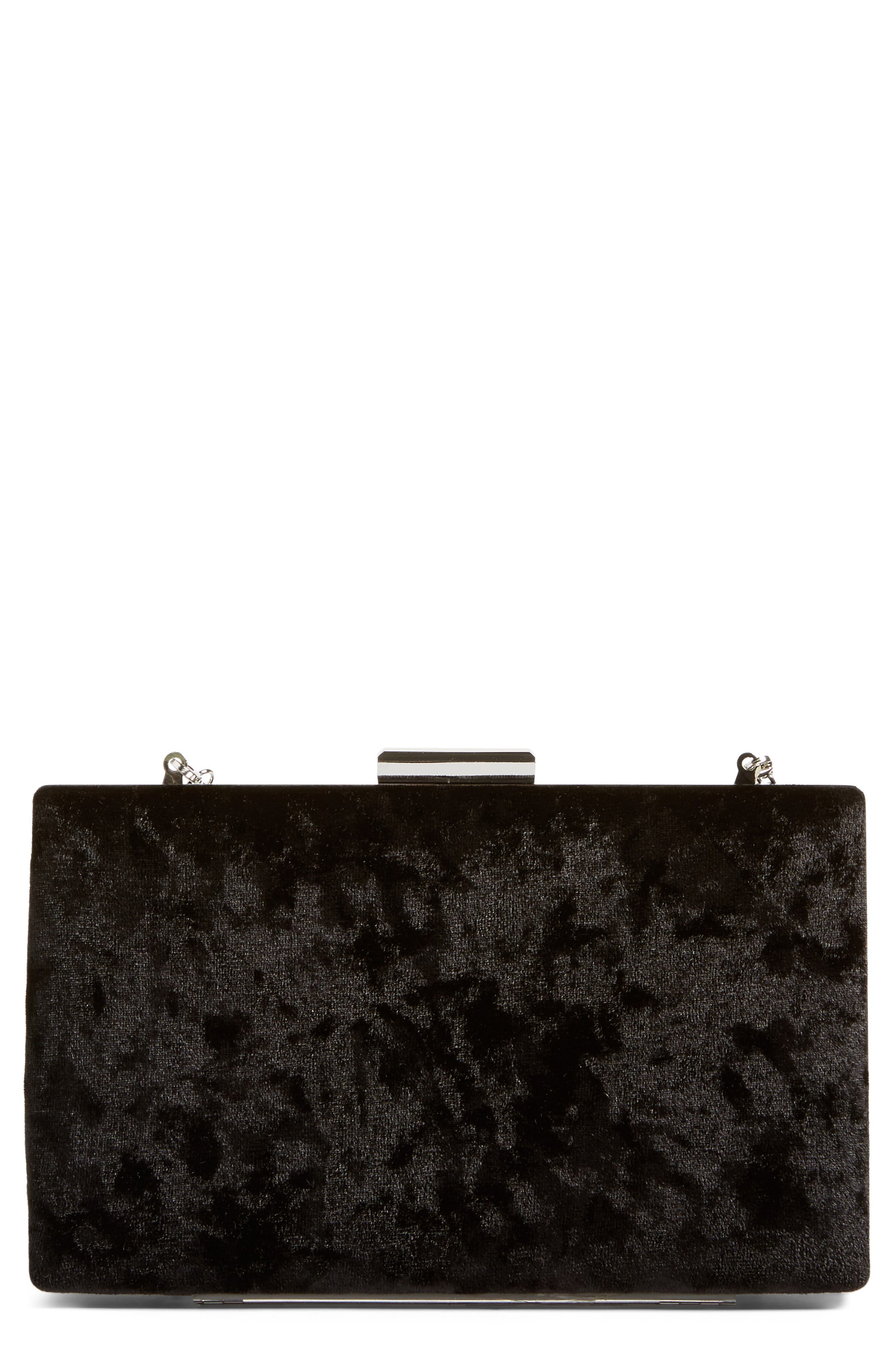 Glint Crushed Velvet Minaudière, Main, color, 