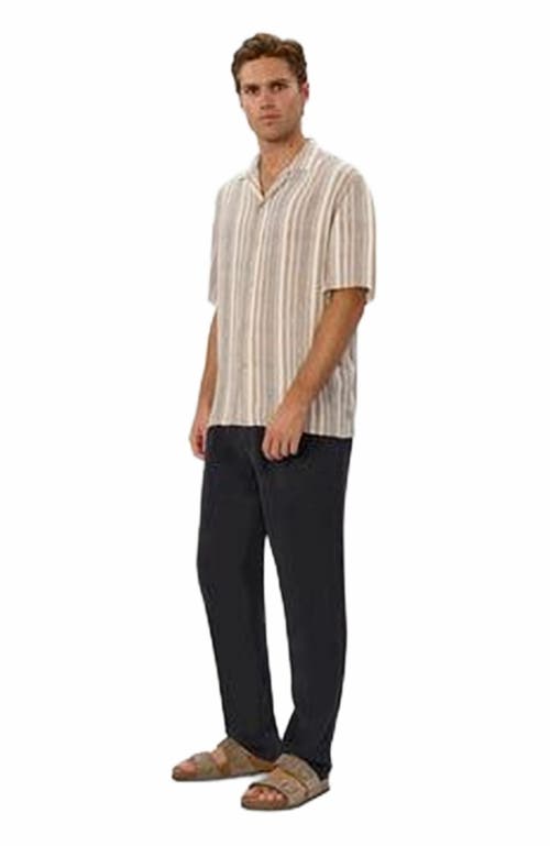 Industrie Australia The Livorno Short Sleeve Linen Shirt In Gray