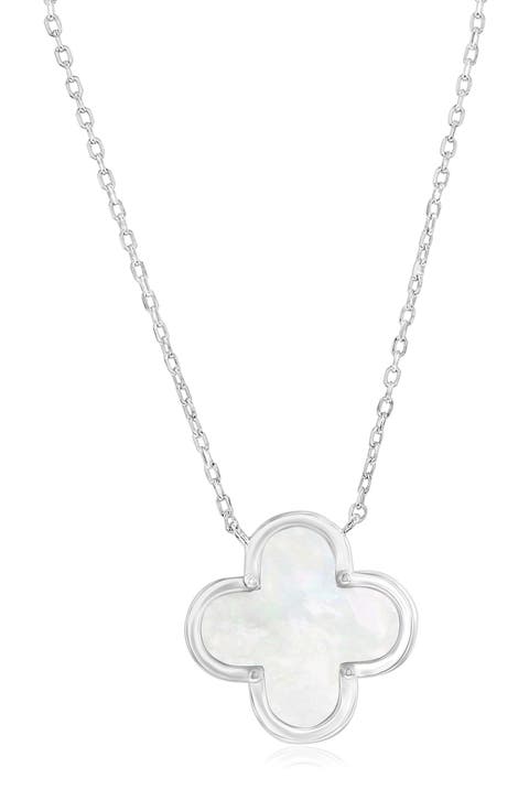 Mother-of-Pearl Clover Pendant Necklace