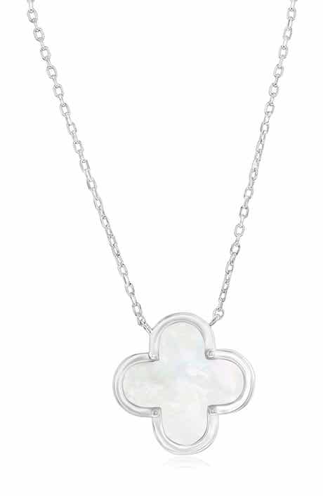 SIMONA Mother-of-Pearl Clover Pendant Necklace
