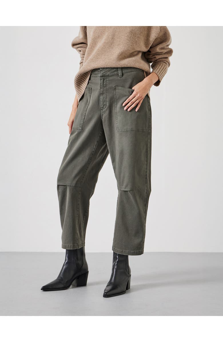 Hush Cordi Barrel Leg Pants, Main, color, Dark Khaki Green