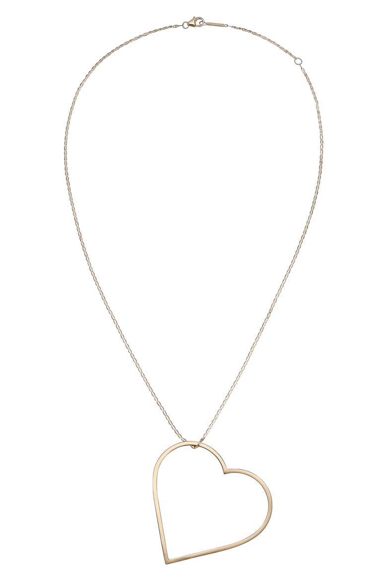 Large Heart Pendant Necklace, Alternate, color, YELLOW GOLD