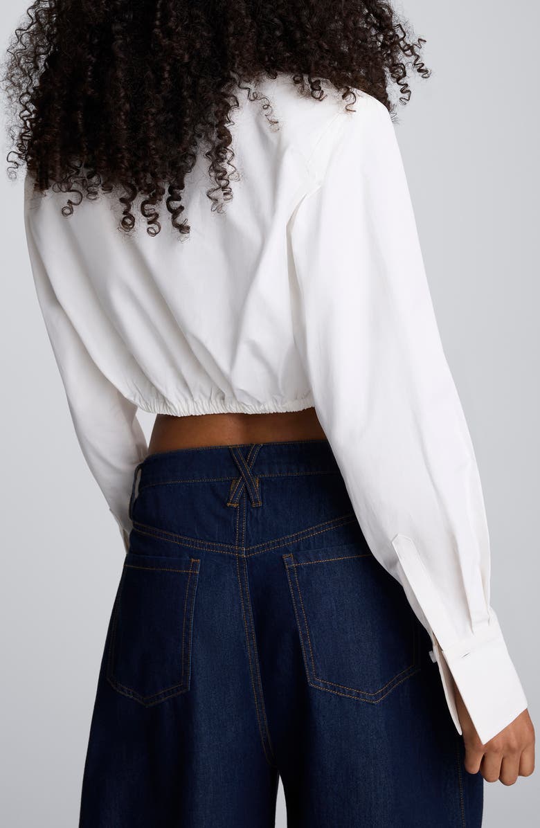 Kenneth Cole Crop Poplin Shirt, Alternate, color, Pure White