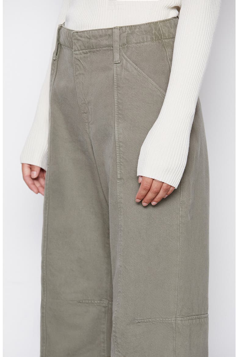High Waist Relaxed Cotton Pants, Alternate, color, WASHED MILITARY