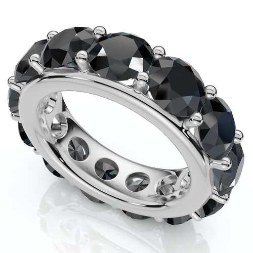 Bliss Diamond 13ct Black Diamond Eternity Ring 10k Gold Lab Grown