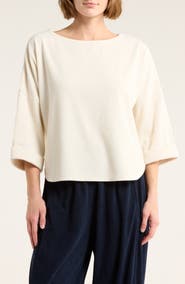 MAX STUDIO Long Sleeve Knit Corduroy Top