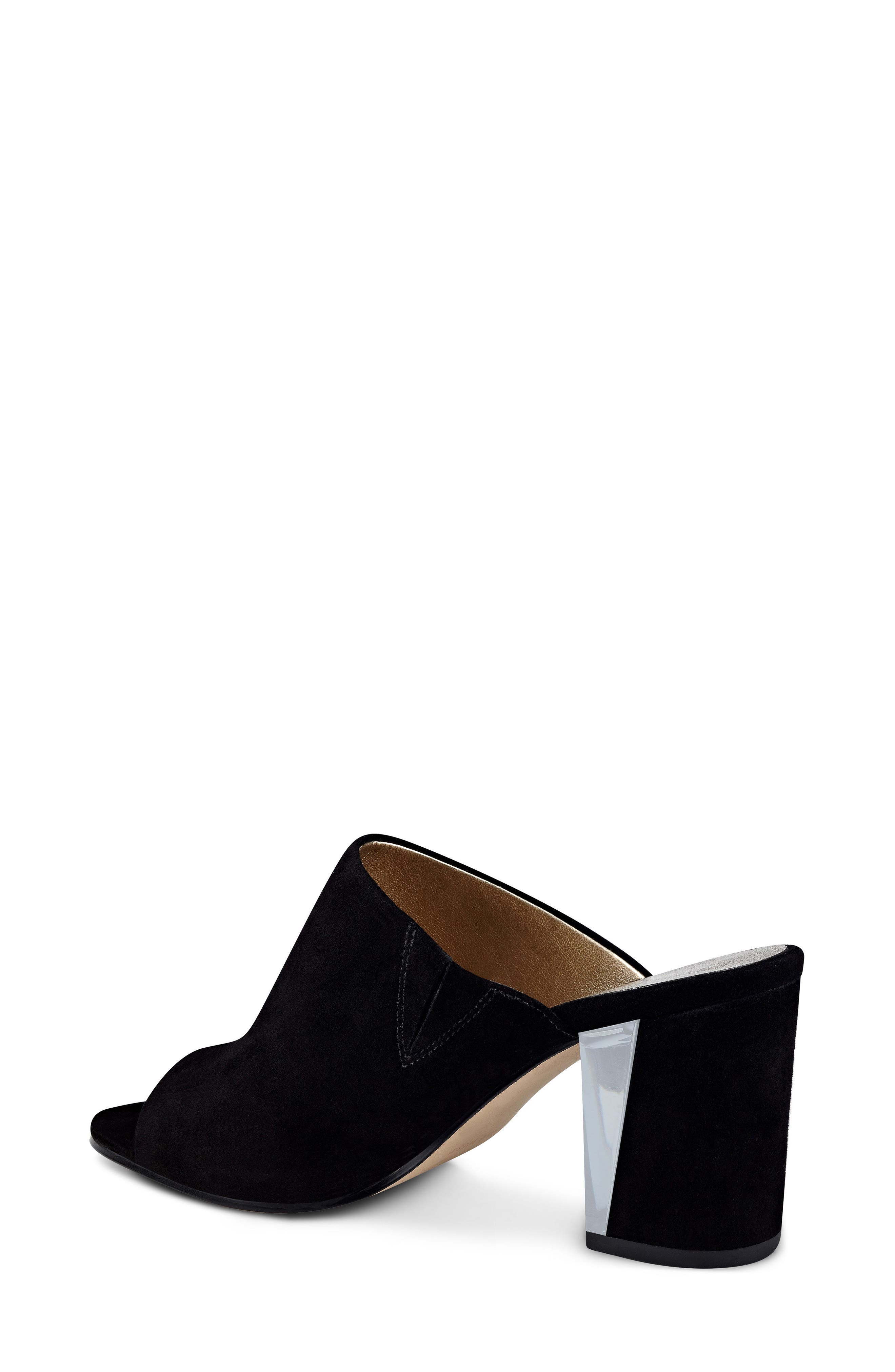 Gemily Block Heel Slide Sandal, Alternate, color, BLACK SUEDE