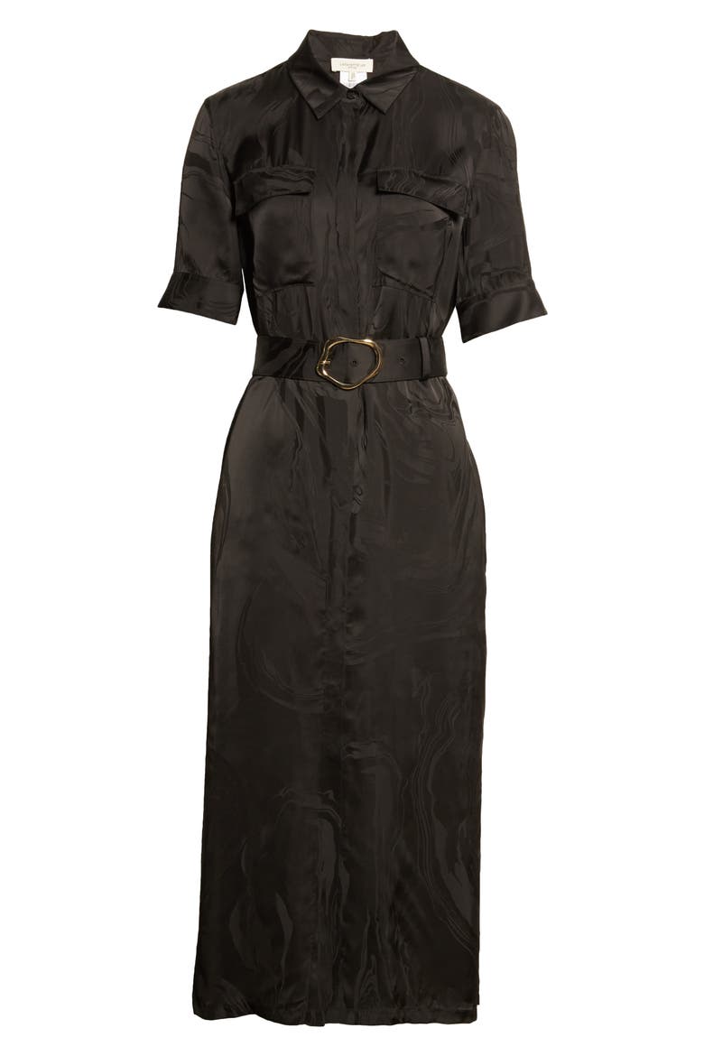 Doha Midi Shirtdress, Alternate, color, BLACK
