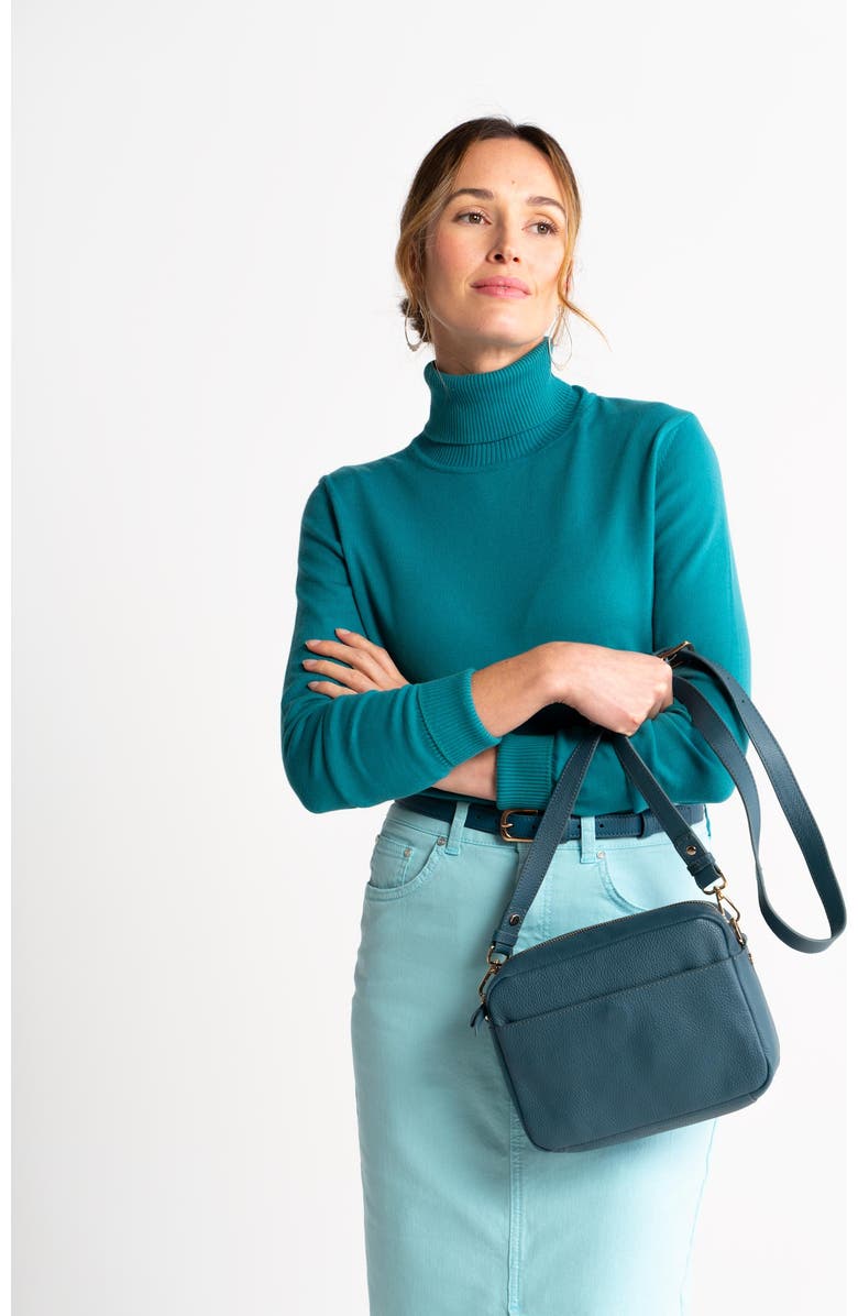 Kettlewell Leather Cross Body Bag, Alternate, color, Grey Teal