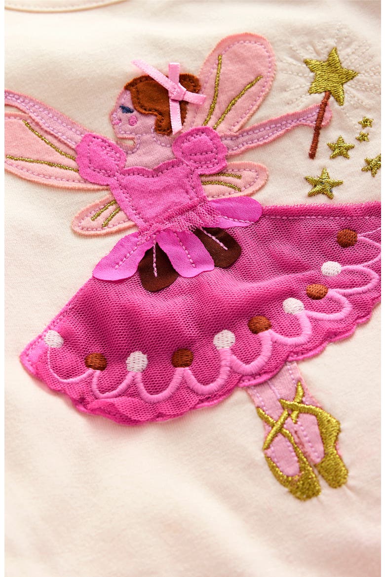 Kids' Fairy Appliqué Long Sleeve Cotton T-Shirt, Alternate, color, VANILLA WHITE FAIRY