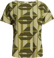 Anne Klein Geo Print Short Sleeve Top