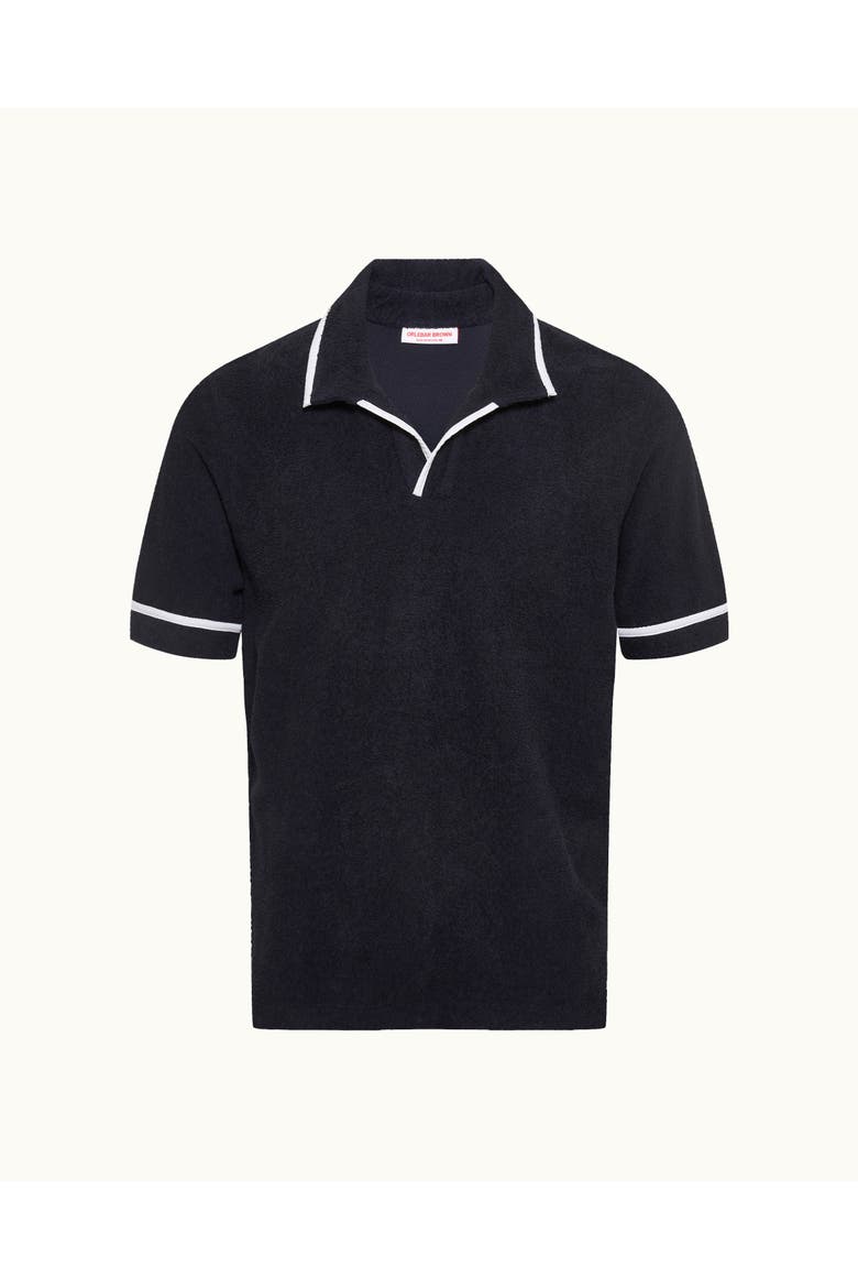 Ellery Towelling Relaxed-Fit Polo Shirt, Alternate, color, Night Iris/White Sand