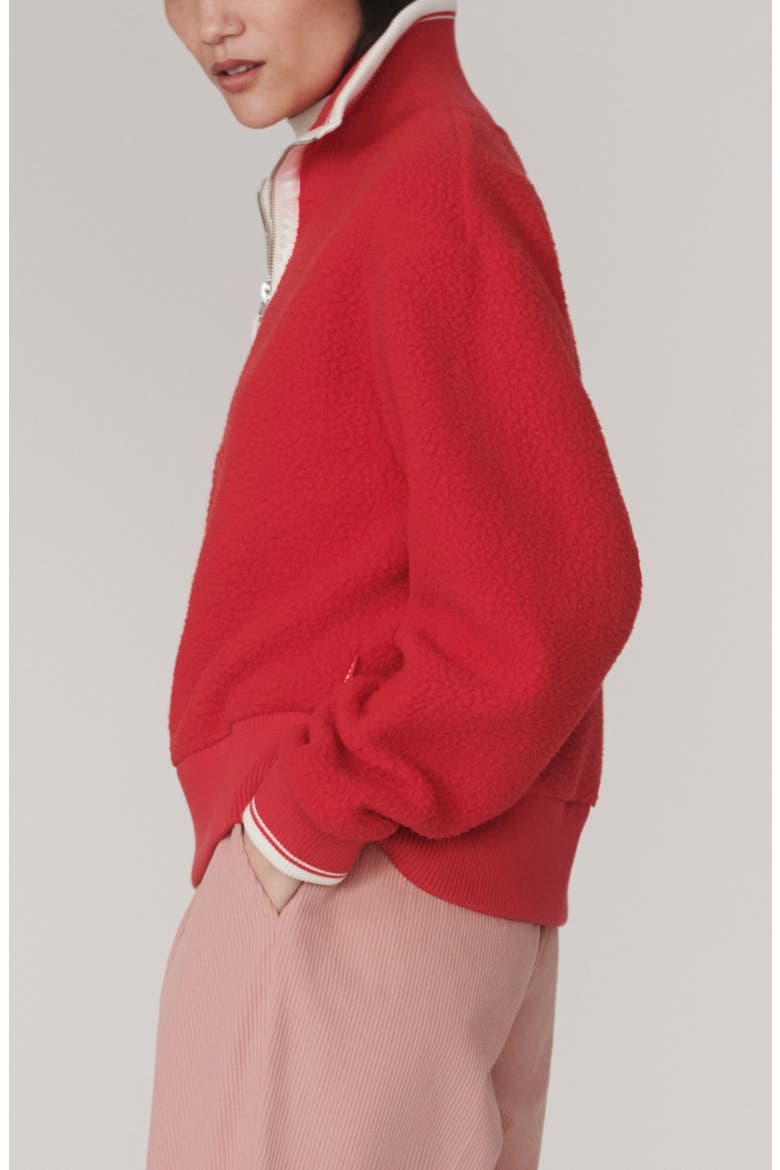 Anika Half Zip Fleece Pullover, Alternate, color, PINK BEGONIA