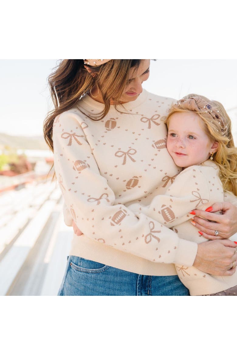 Football Trellis Women's Sweater, Alternate, color, Ivory
