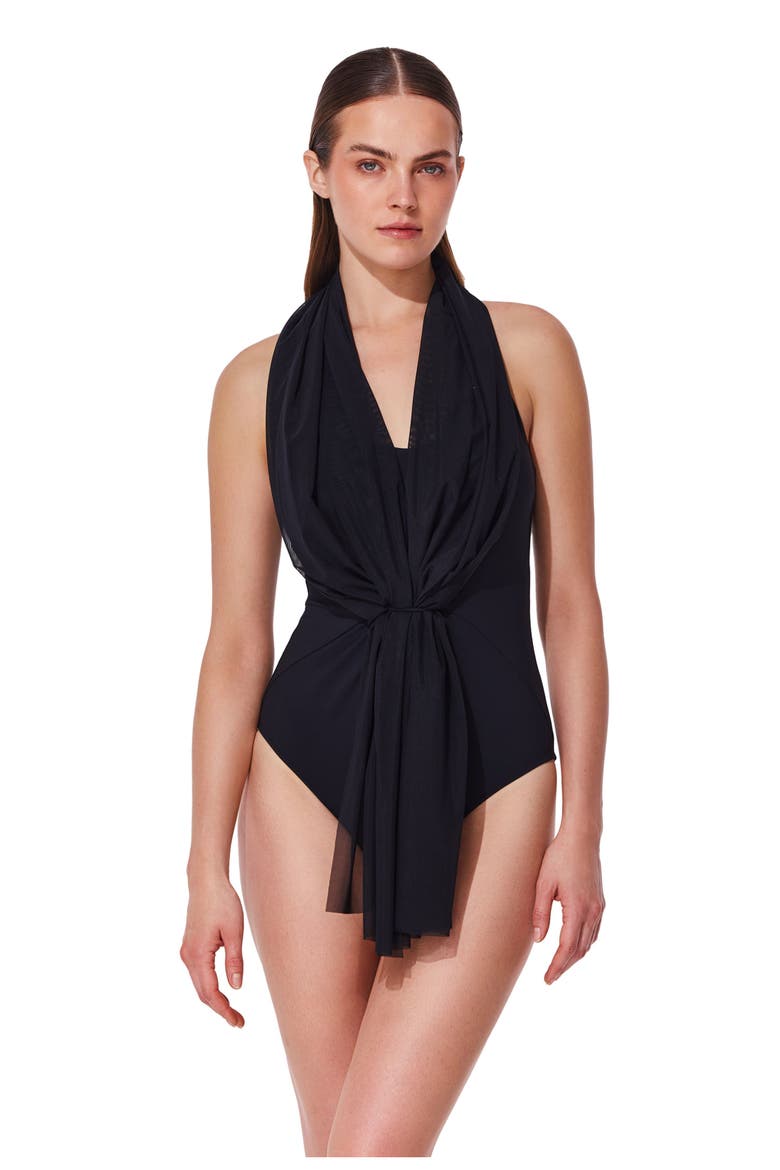 Yuri Flower Multi-Way Mesh One Piece, Alternate, color, Black