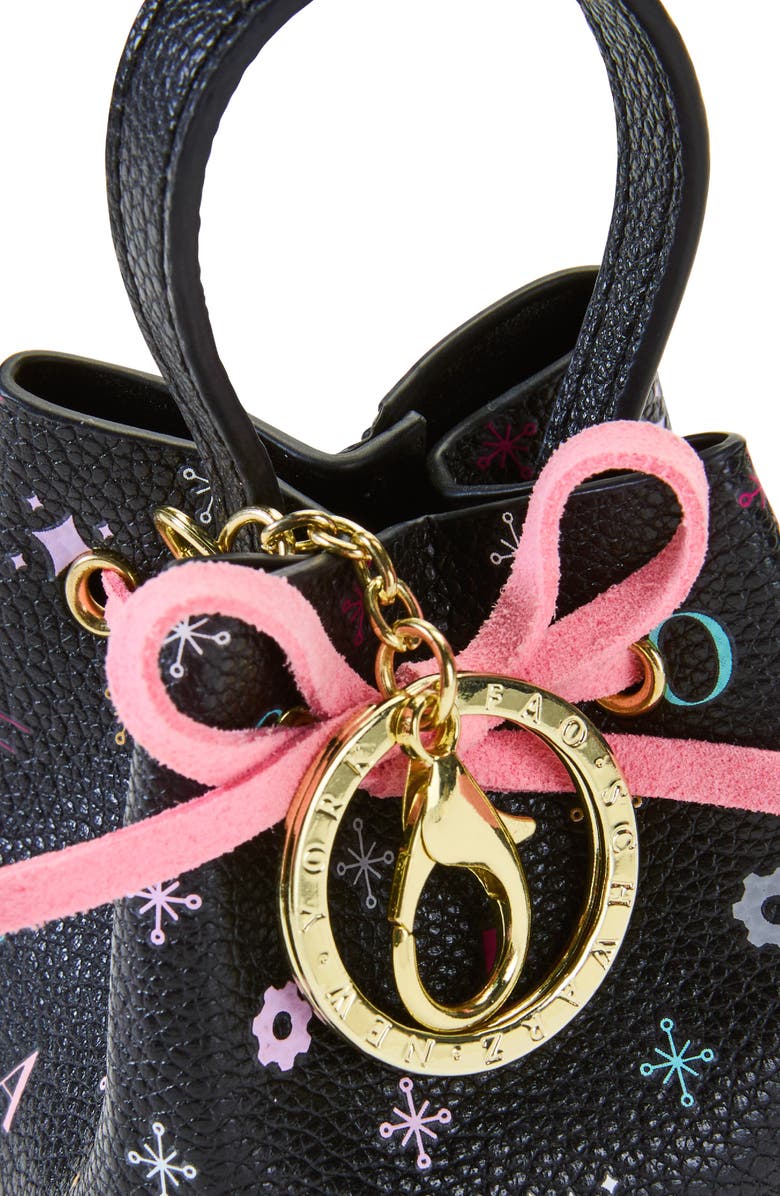 FAO Schwarz Kids' Mini Bucket Bag Key Chain, Alternate, color, Black