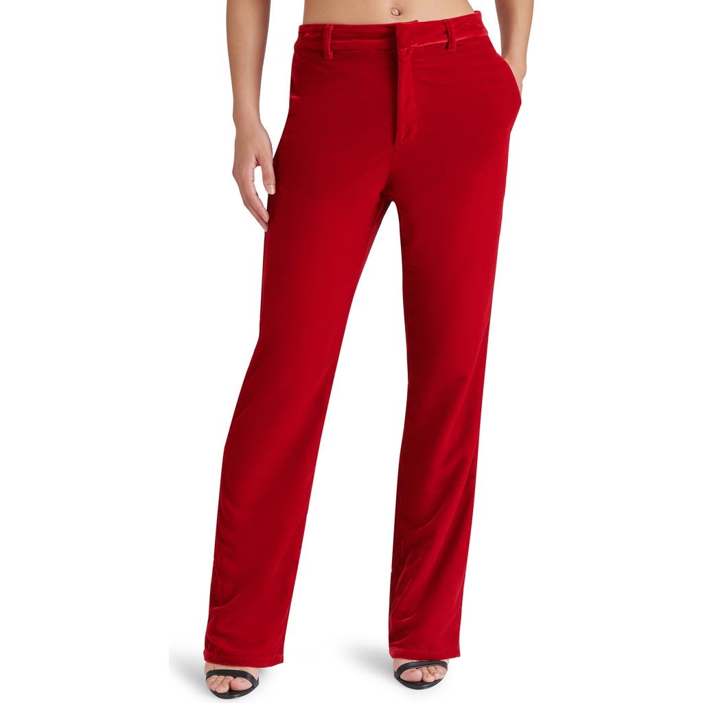 Shop Steve Madden Mercer Velvet Straight Leg Pants
