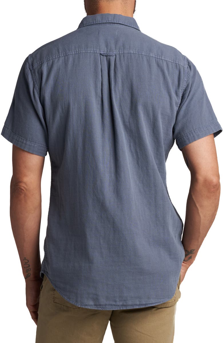 Rowan Leeds Cotton Gauze Short Sleeve Button-Up Shirt, Alternate, color, Pacific